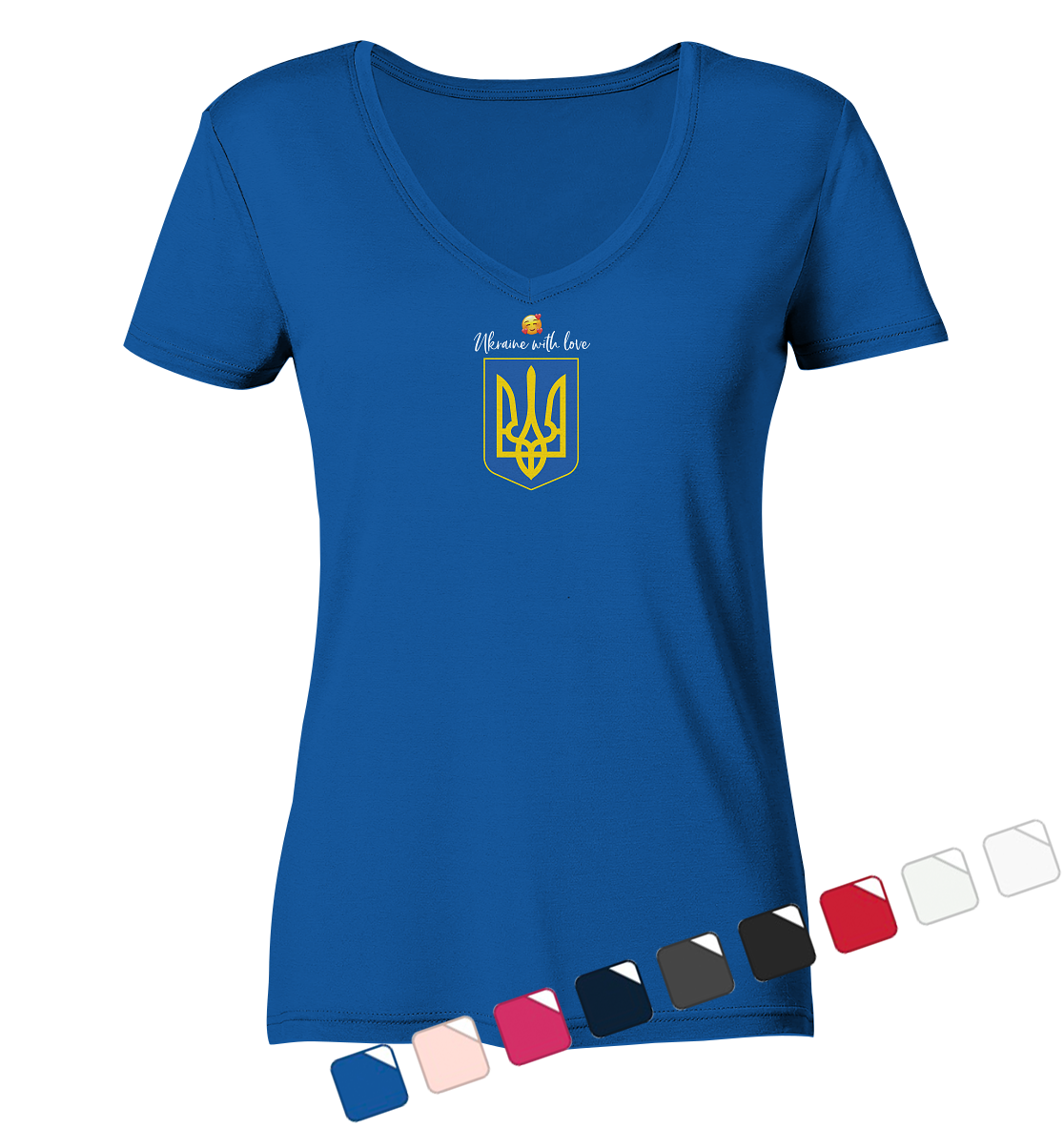 UKRAINE Organic Ladies V-Neck Shirt