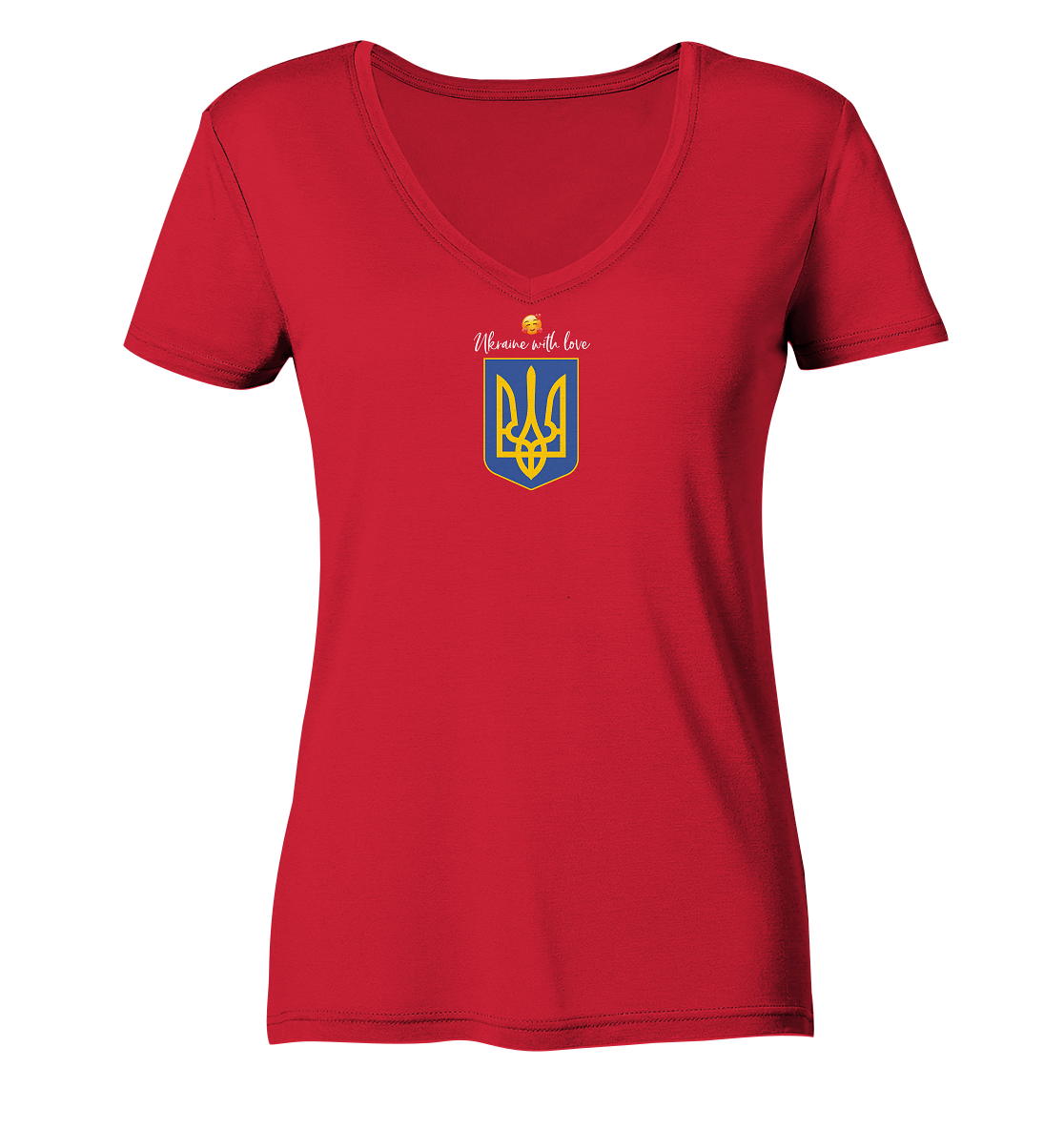 UKRAINE Organic Ladies V-Neck Shirt