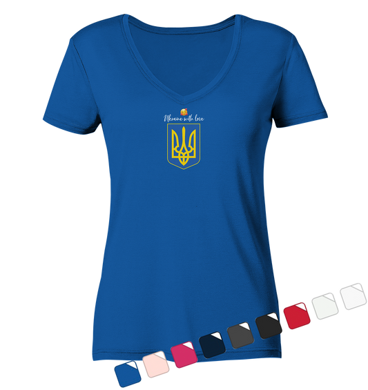 UKRAINE Organic Ladies V-Neck Shirt